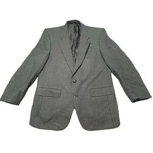 VTG Burberry Prorsum Houndstooth‎ 2 Button Wool Sport Coat Men 44R